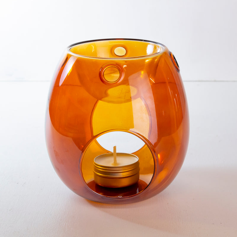 wax burner | amber glass