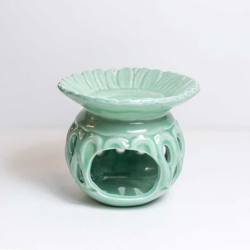 aromalampe | green flower | keramik