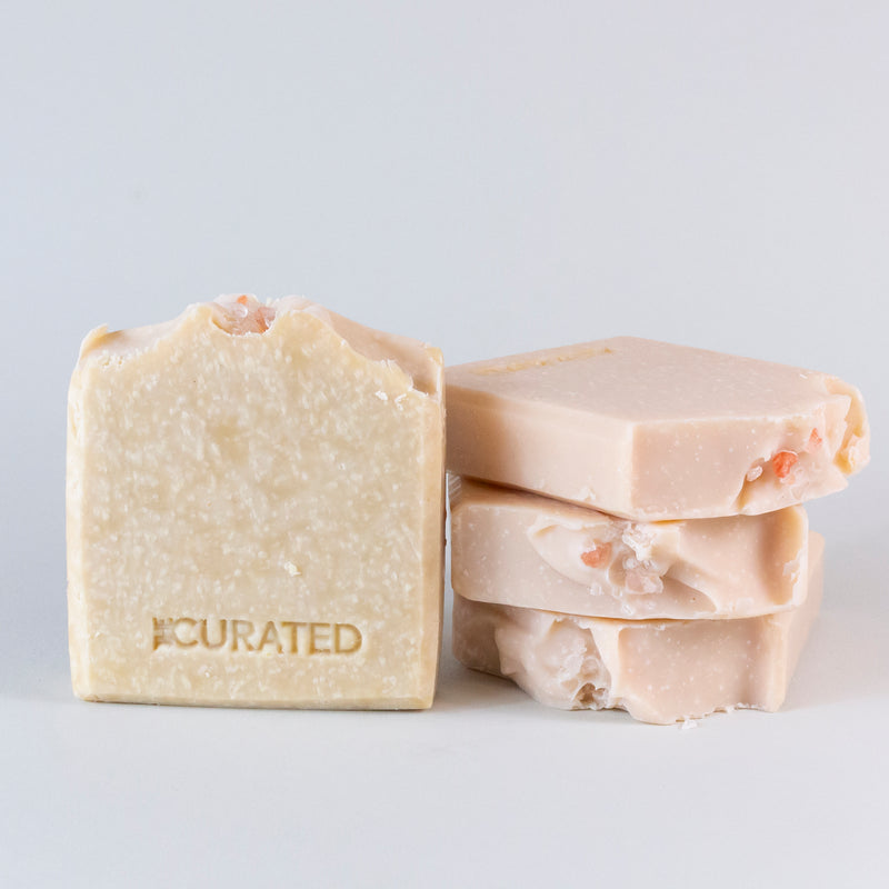 natural soap PINK CLAY & SALT| with fine Himalayan salt & pink clay